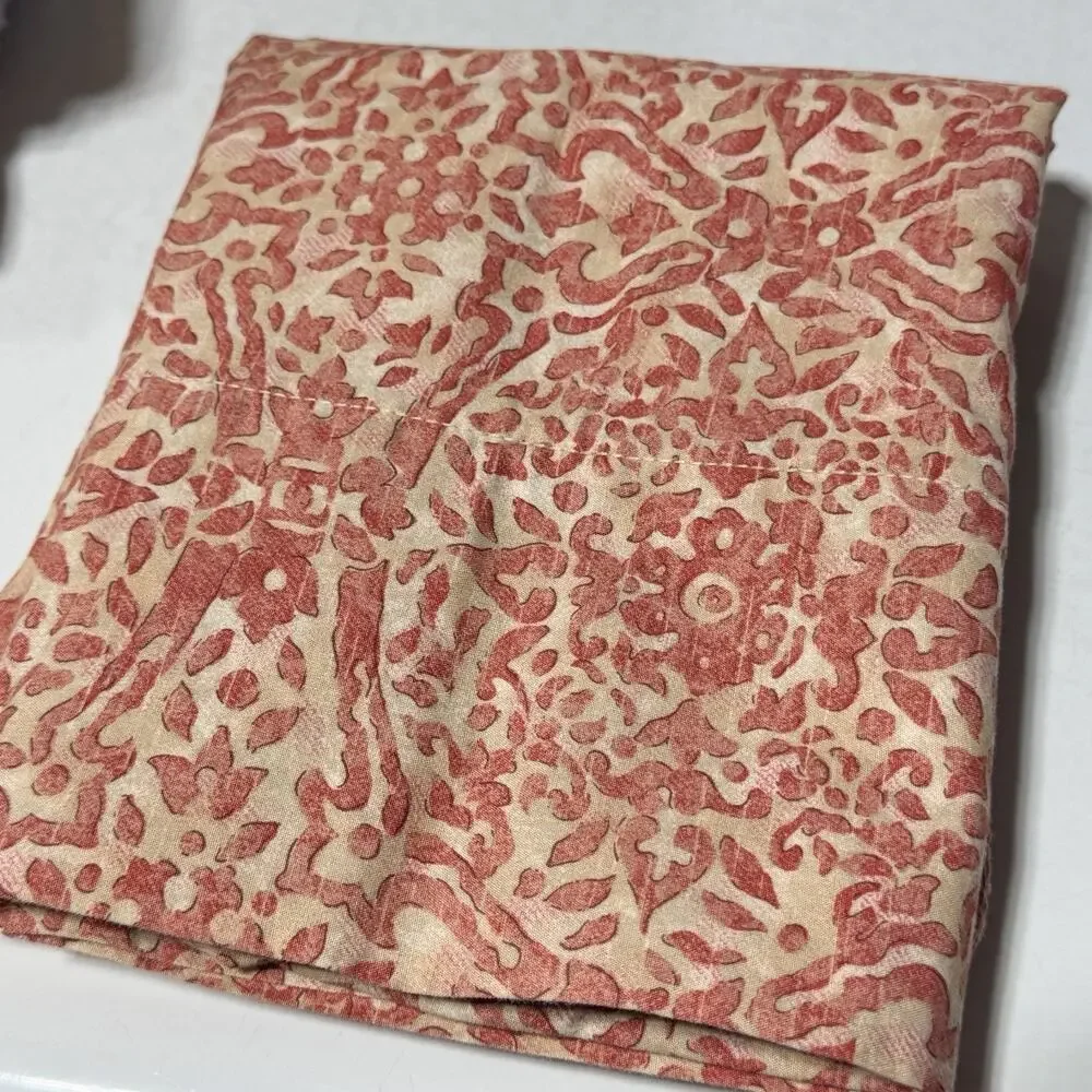 Set 2 Ralph Lauren San Luca Scroll Standard Pillowcase Cotton Red Orange